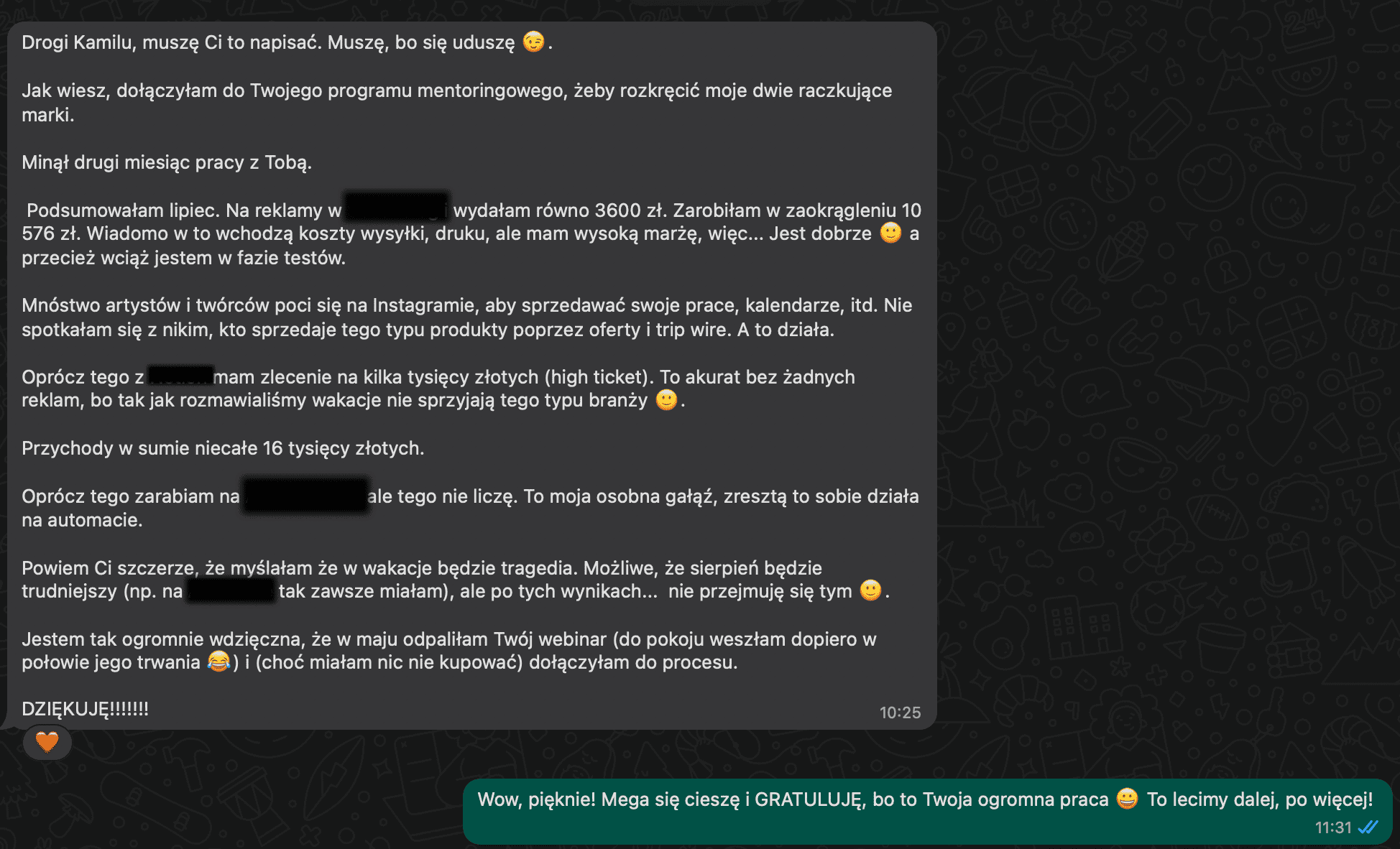 Blisko 16 000 zł miesięcznie po dwóch miesiącach