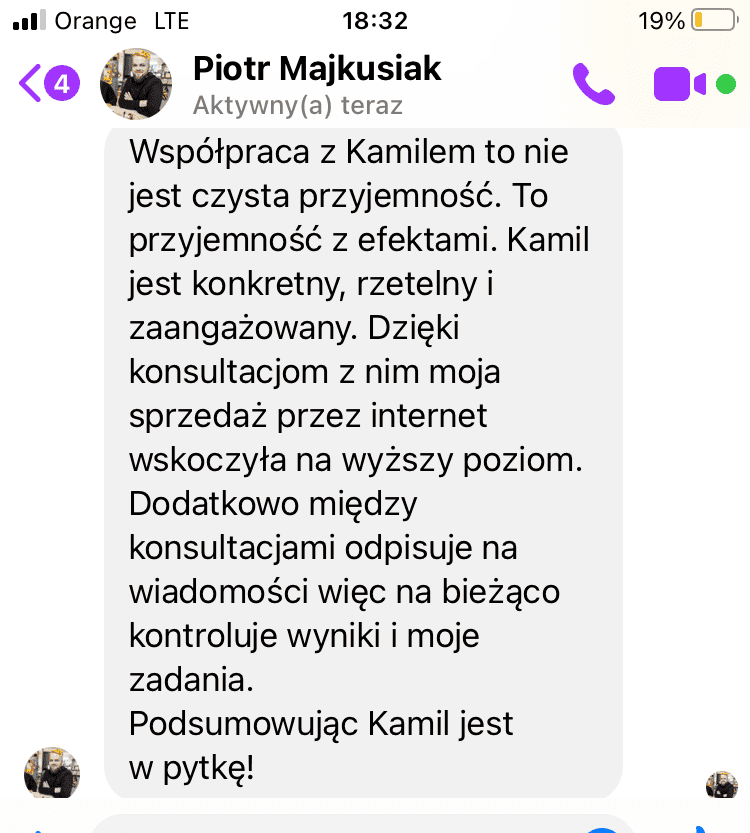 Testimonial - Piotr Majkusiak Kamil Fiszer opinie 20
